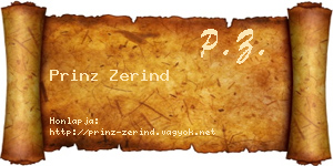Prinz Zerind névjegykártya